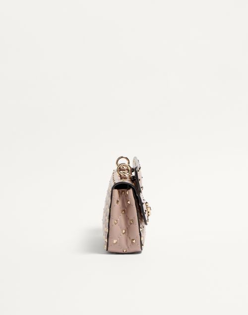 Valentino Garavani - Small Nappa Rockstud Spike Bag - Poudre - Woman - Shoulder Bags